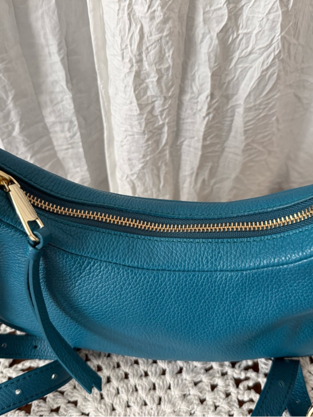 Talbots Teal Leather Crossbody Bag - Picture 3 of 12